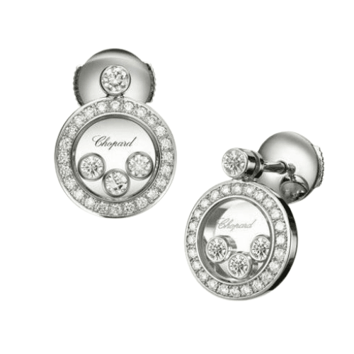 832938-1001 Chopard Happy Diamonds 18k White Gold Women's Earrings